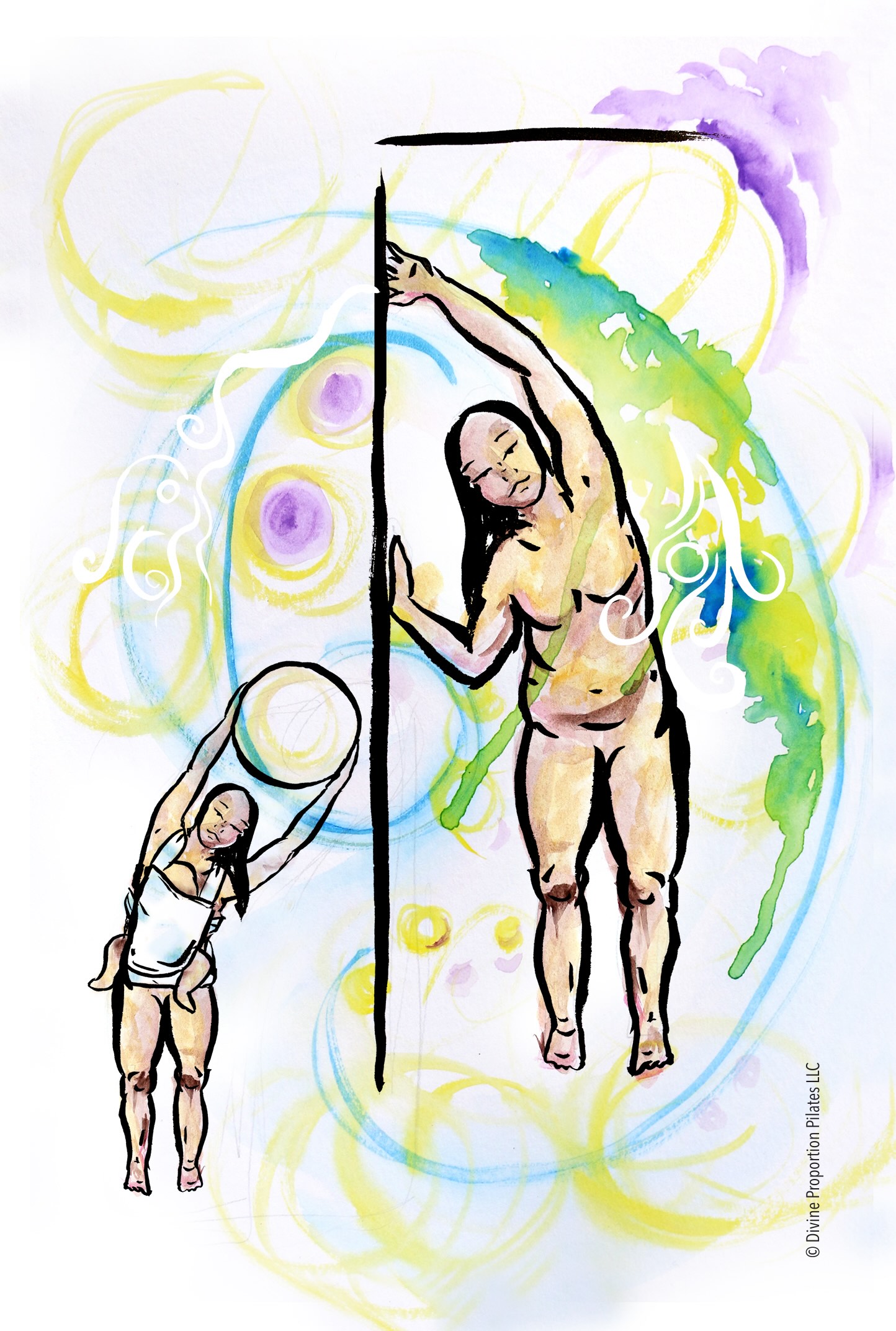 Beautiful image of a mother doing a side stretch